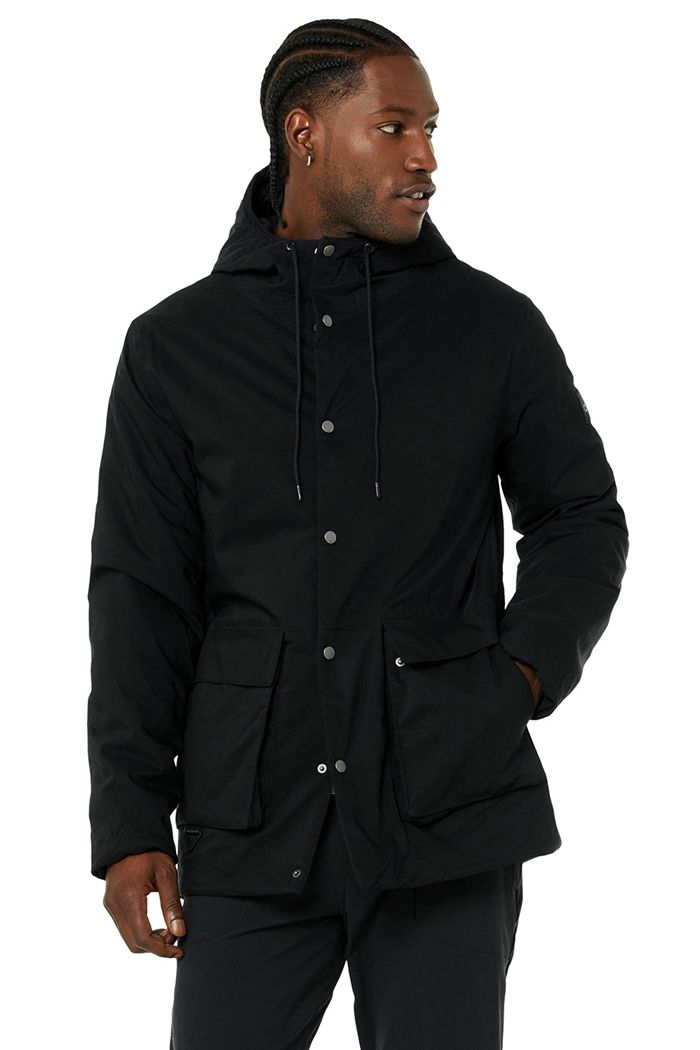 Black Alo Yoga Roam Insulated Men\'s Jackets | 50134HIFN