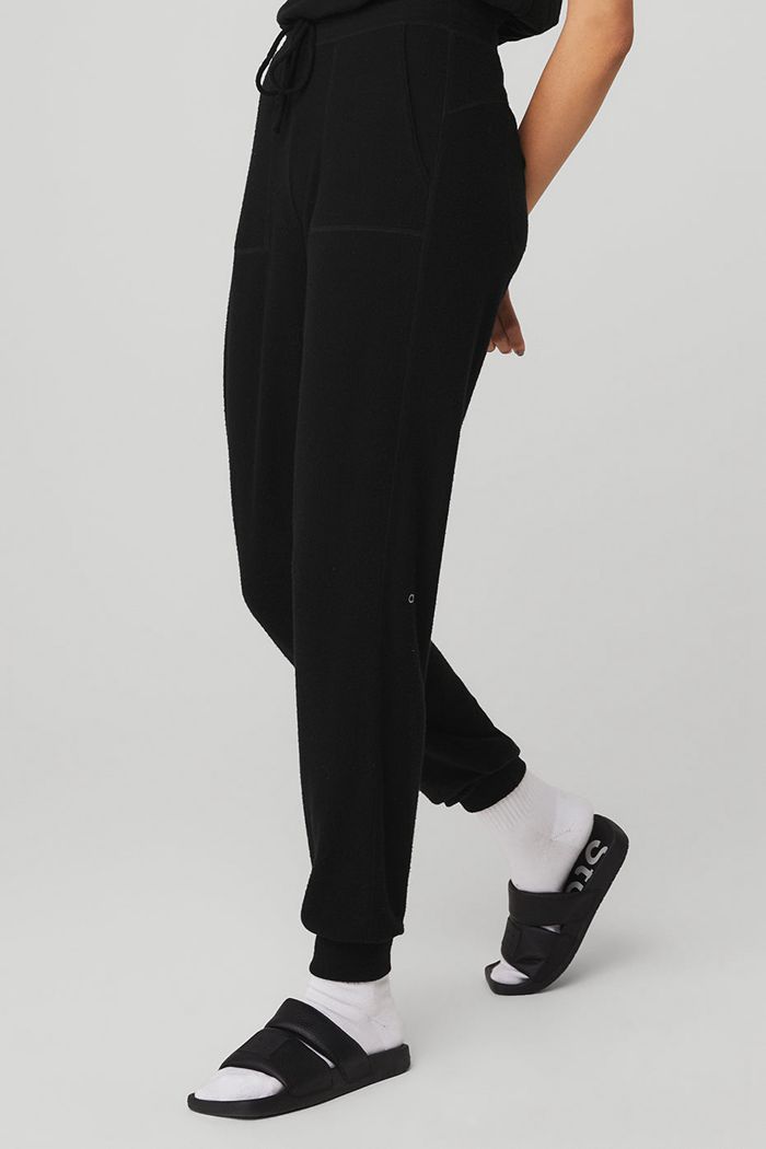 Black Alo Yoga Soho Sweat Women's Pants | 82759EGZT