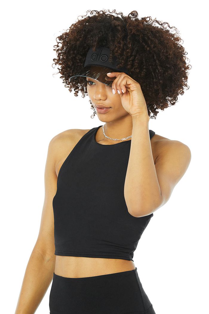 Black Alo Yoga Solar Women's Visor | 60859OFAW