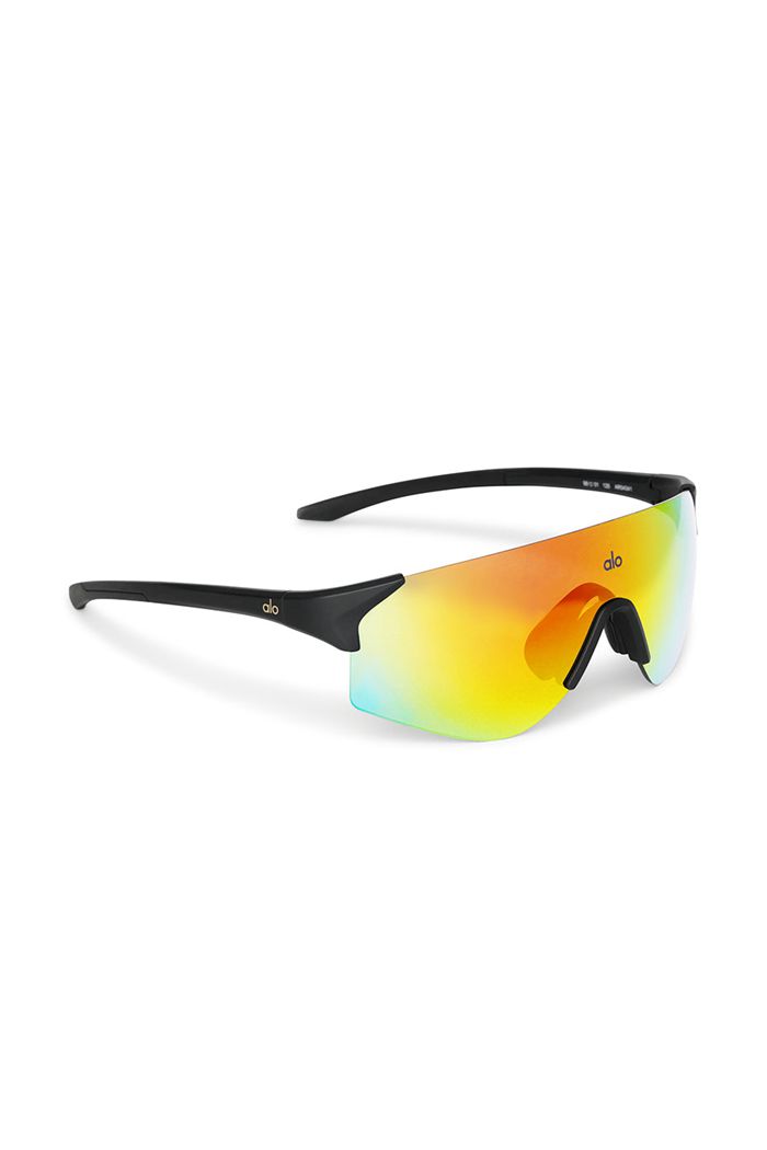 Black Alo Yoga Speed Women's Sunglasses | 13906QMIB