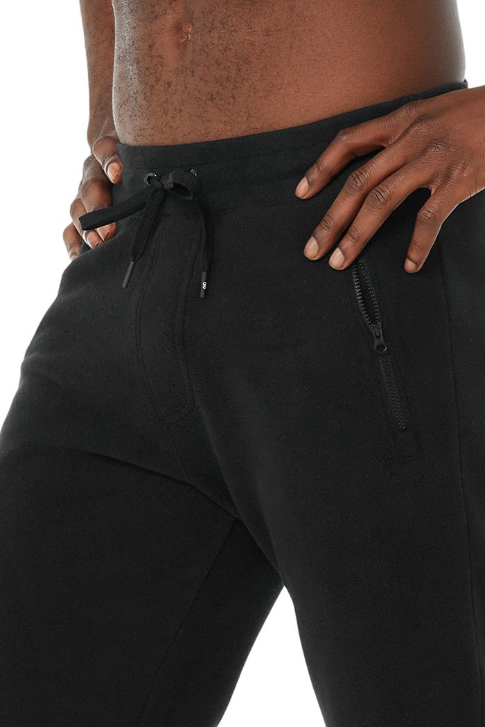 Black Alo Yoga Streetside Sweat Men's Pants | 19856VELT