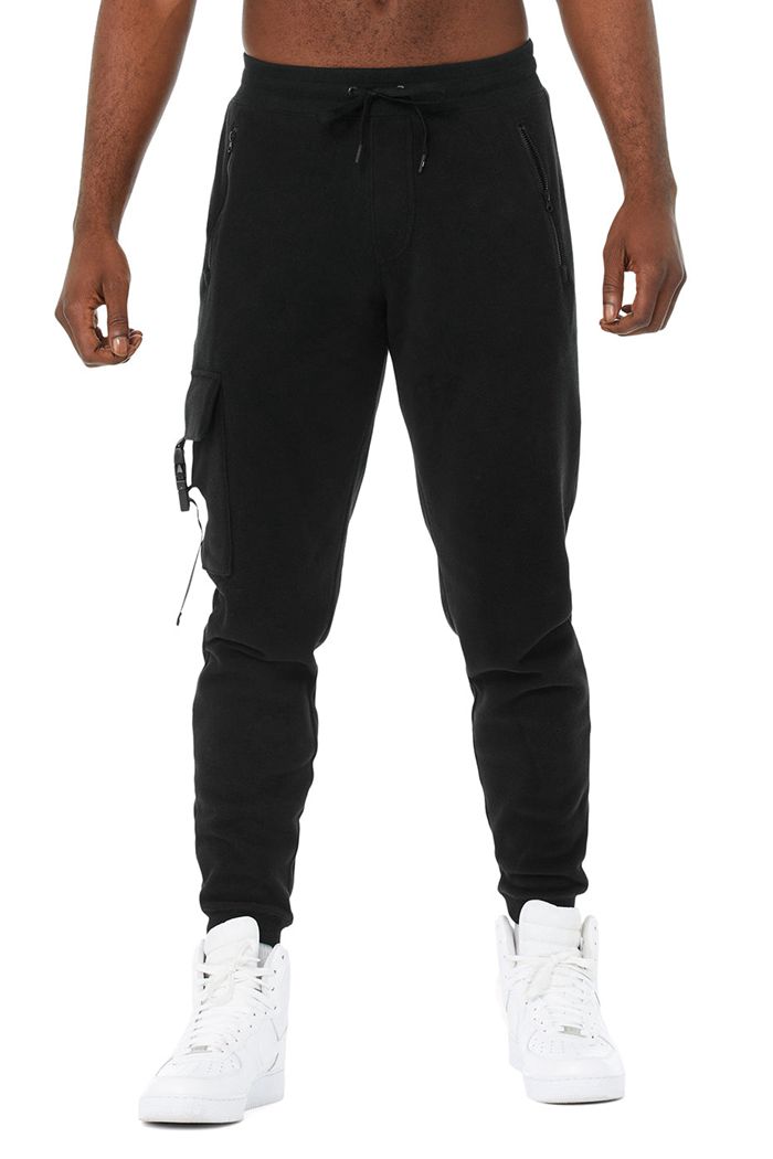 Black Alo Yoga Streetside Sweat Men\'s Pants | 19856VELT