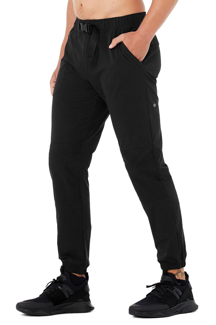 Black Alo Yoga Talus Tech Men's Pants | 85761AKUT