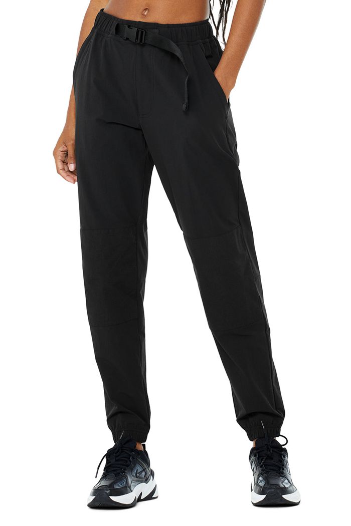 Black Alo Yoga Talus Tech Women\'s Pants | 24805BMOY