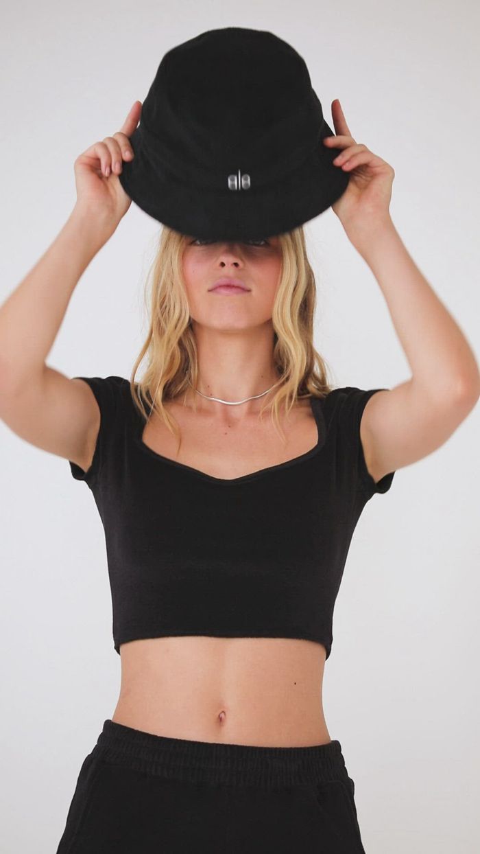 Black Alo Yoga Terry Beachside Bucket Women's Hats | 69170TRYH