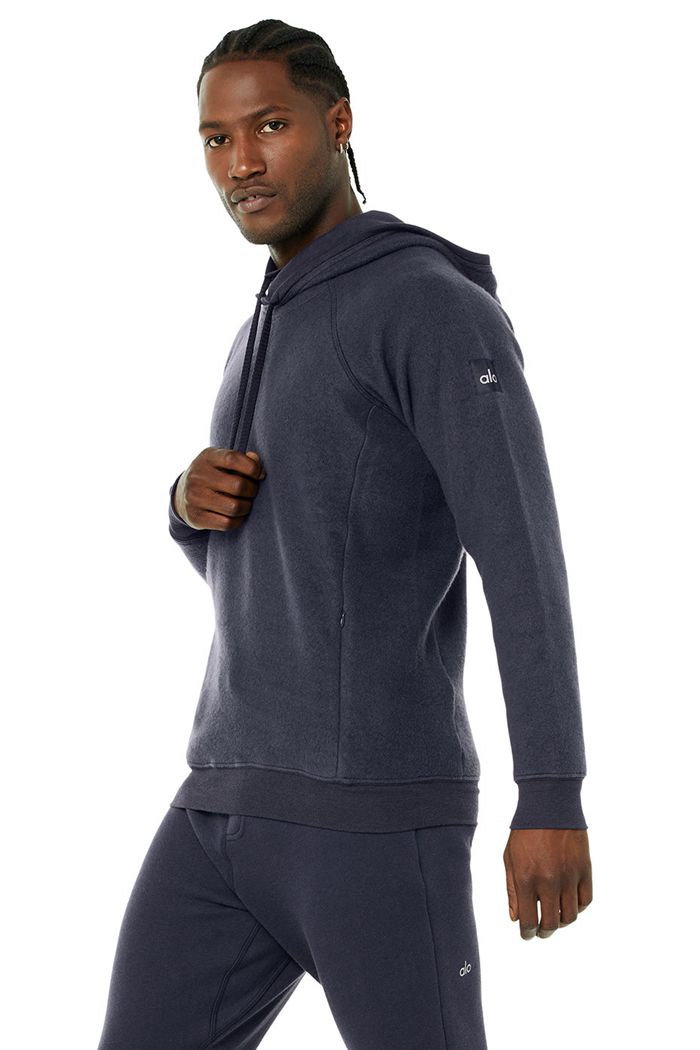 Black Alo Yoga The Triumph Men's Hoodie | 21035GIMV