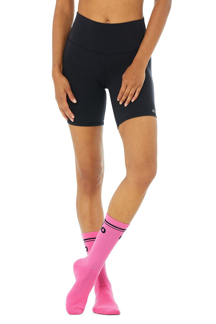 Black Alo Yoga Throwback Women's Socks | 46792IKTX