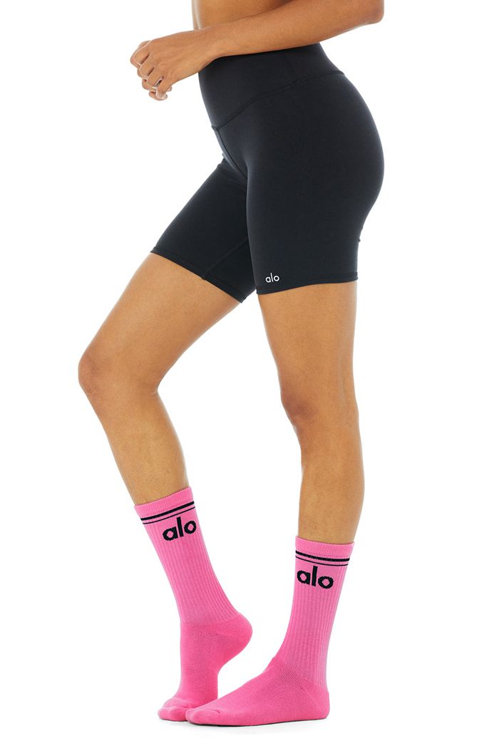 Black Alo Yoga Throwback Women's Socks | 46792IKTX