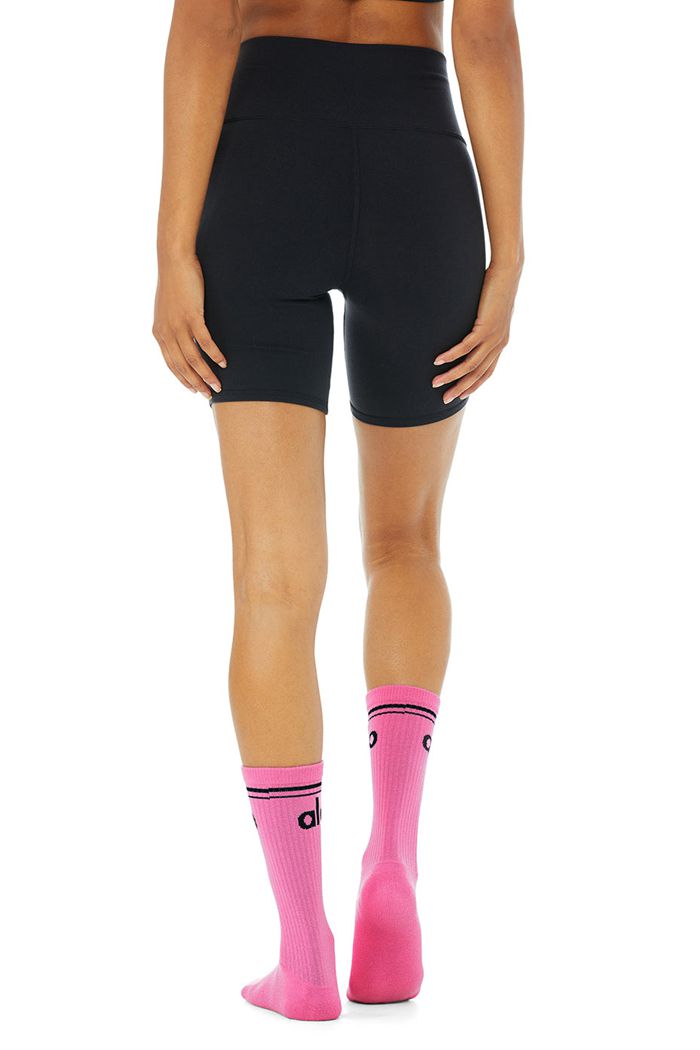 Black Alo Yoga Throwback Women's Socks | 46792IKTX