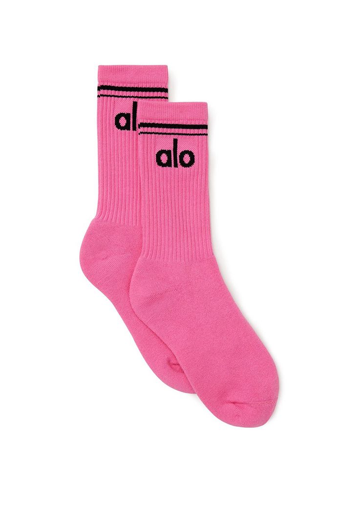 Black Alo Yoga Throwback Women\'s Socks | 46792IKTX