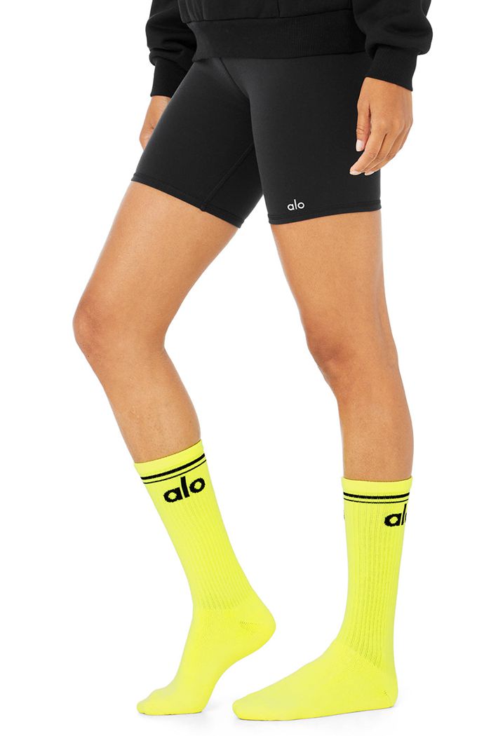 Black Alo Yoga Throwback Women's Socks | 60782OLUS