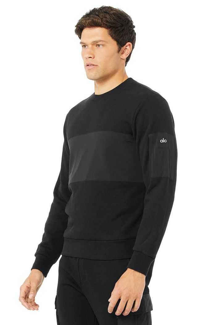 Black Alo Yoga Traverse Men's Pullover | 64079NQDW