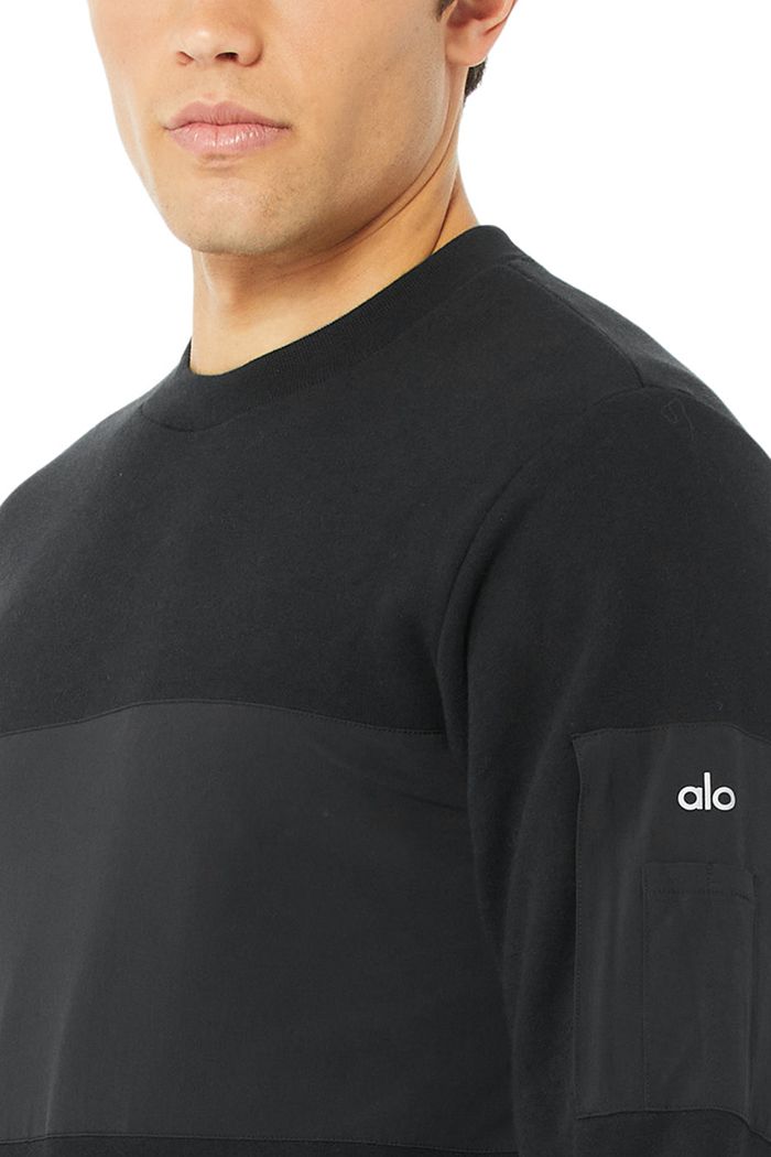 Black Alo Yoga Traverse Men's Pullover | 64079NQDW