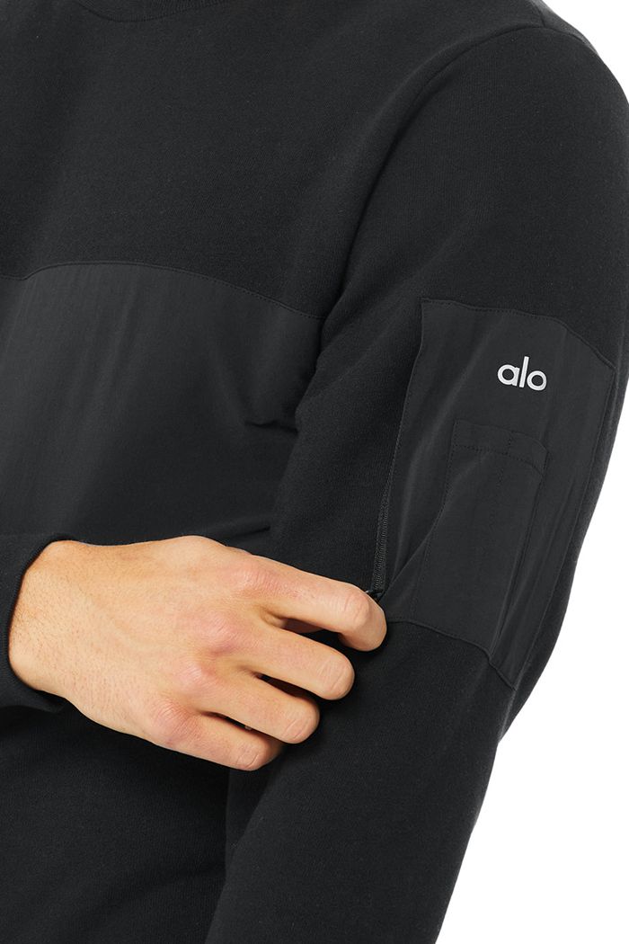 Black Alo Yoga Traverse Men's Pullover | 64079NQDW