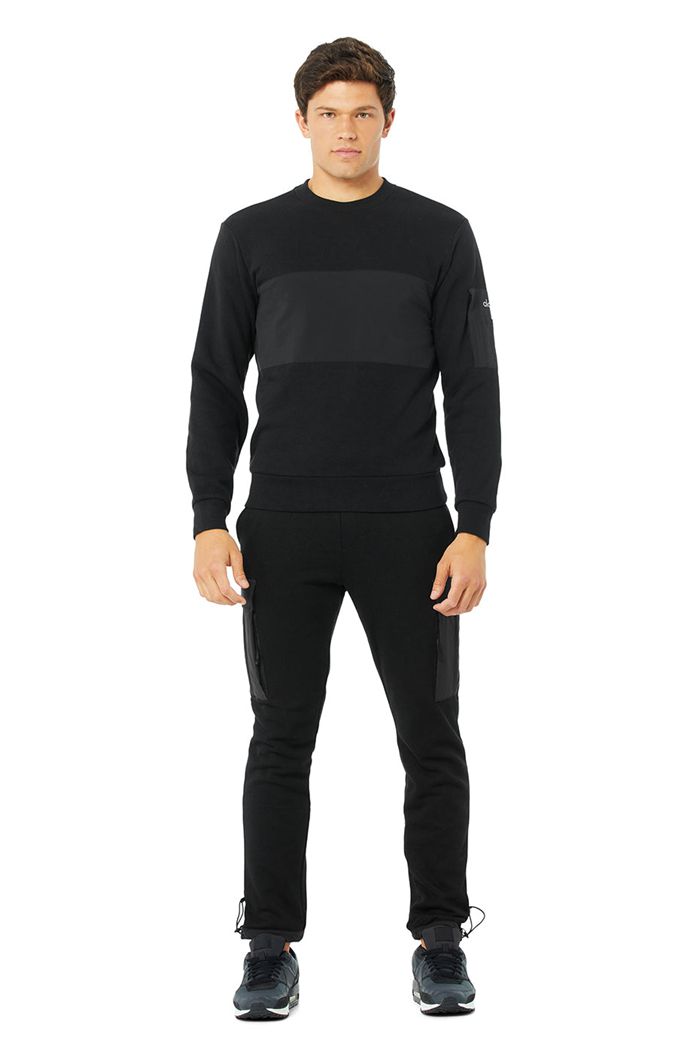 Black Alo Yoga Traverse Men's Pullover | 64079NQDW