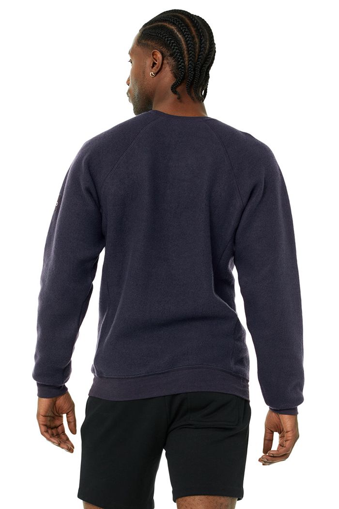 Black Alo Yoga Triumph Crew Neck Sweatshirt Men's Long Sleeve | 46890ZPMF