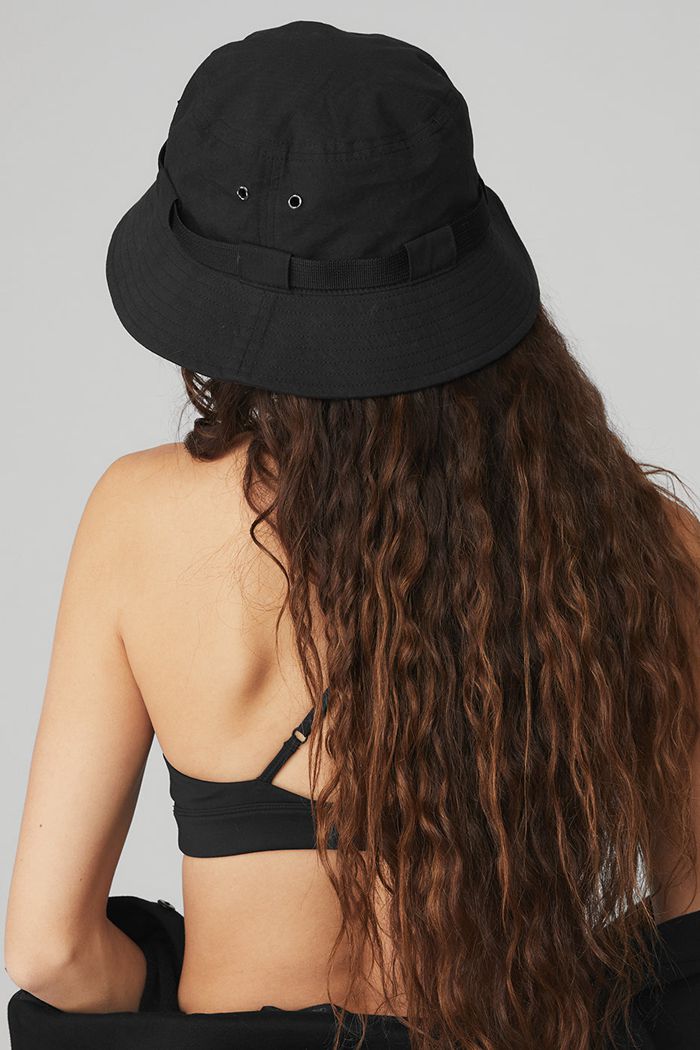 Black Alo Yoga Undeniable Bucket Women's Hats | 08274BOVA