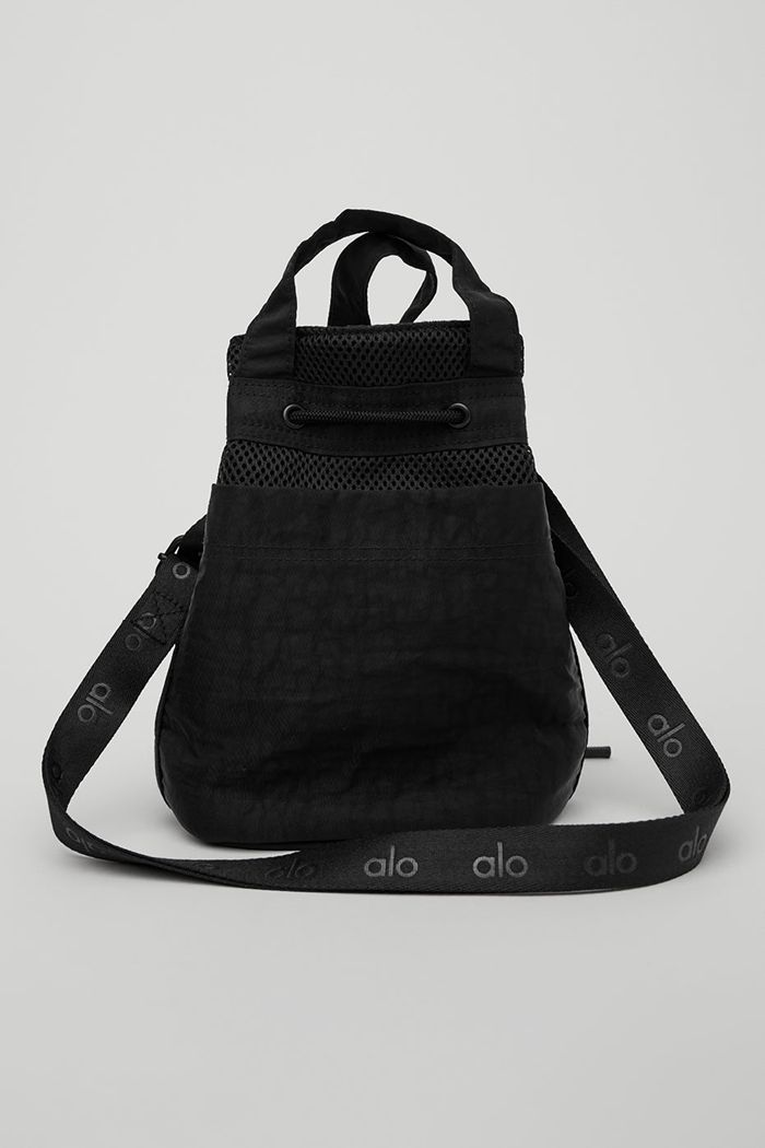 Black Alo Yoga Utility Cross Body Bucket Women's Bags | 16209ONZL