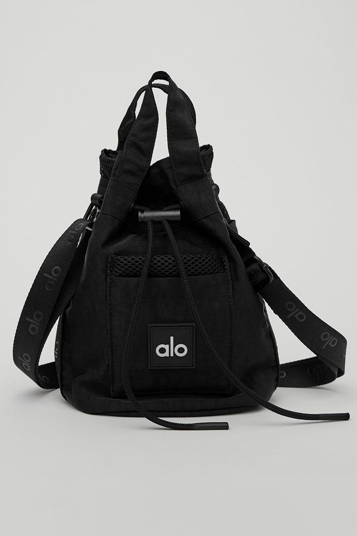 Black Alo Yoga Utility Cross Body Bucket Women\'s Bags | 16209ONZL