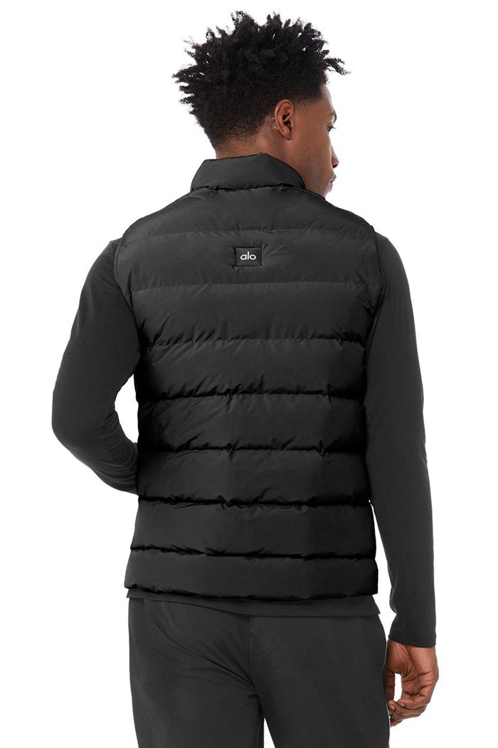 Black Alo Yoga Vail Puffer Men's Jackets | 03217DSXM