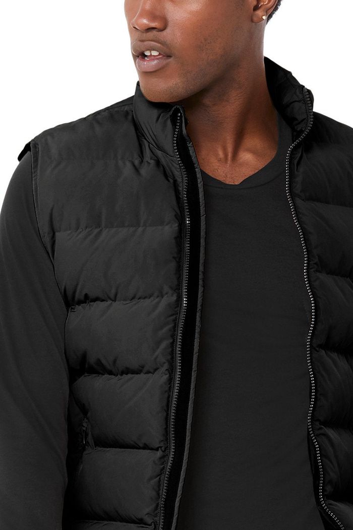 Black Alo Yoga Vail Puffer Men's Jackets | 03217DSXM