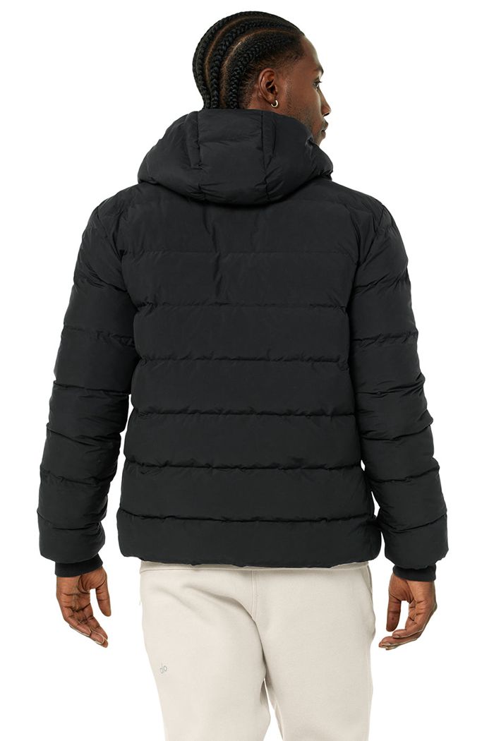 Black Alo Yoga Vail Puffer Men's Jackets | 12367BQLD