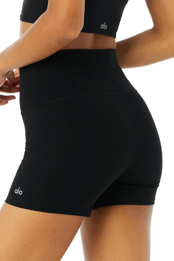 Black Alo Yoga Vapor High-Waist Fierce Women's Short | 67912VLUI