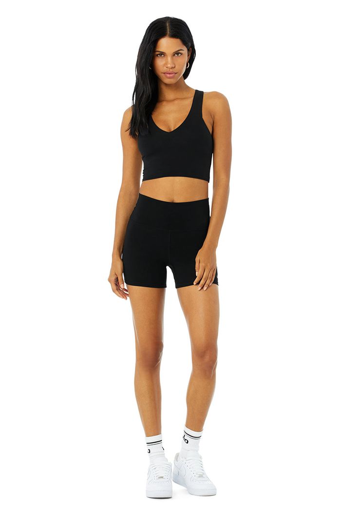 Black Alo Yoga Vapor High-Waist Fierce Women's Short | 67912VLUI