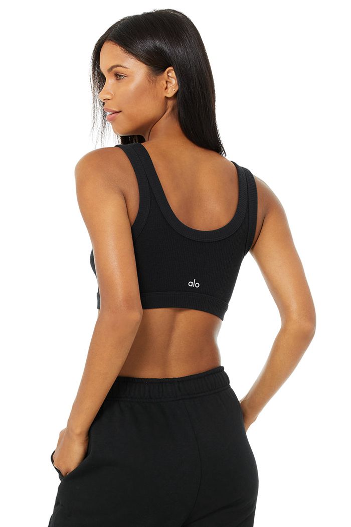 Black Alo Yoga Wellness Women's Bras | 89701SKLJ