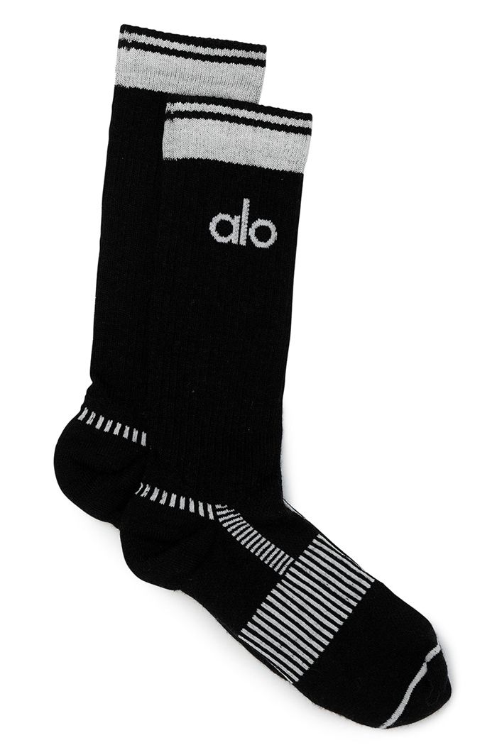 Black Alo Yoga Wool-Tech Crew Women\'s Socks | 41027SGLV