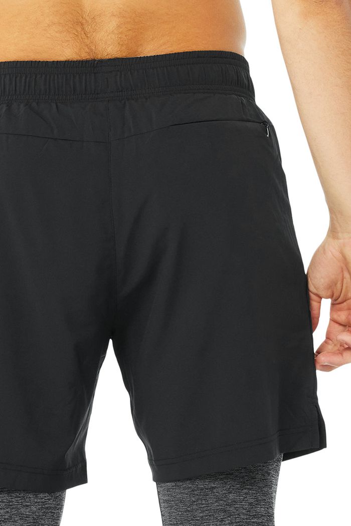 Black Grey Alo Yoga Stability 2-In-1 Men's Pants | 54309RGHD