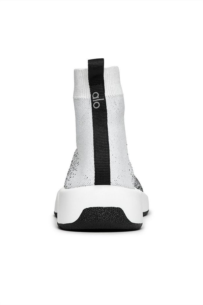 Blak White Alo Yoga Velocity Knit Sneaker Women's Shoes | 23851RVOP