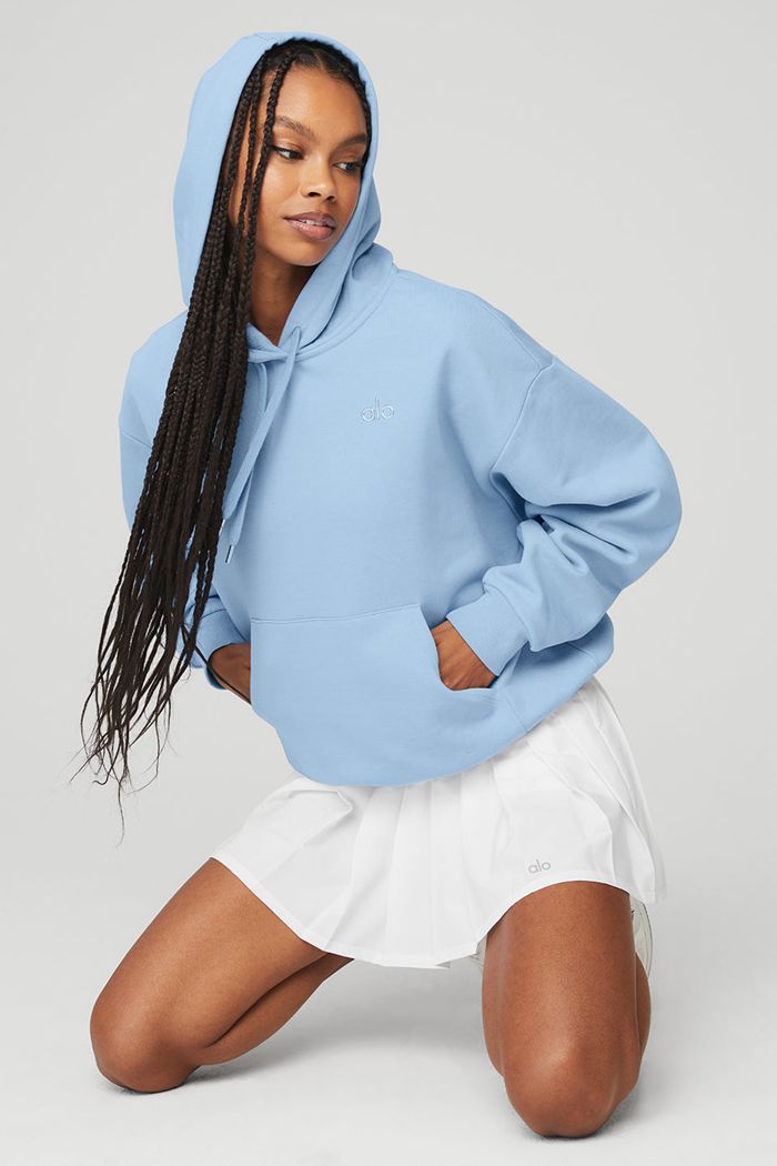 Blue Alo Yoga Accolade Women's Hoodie | 98325DCNE