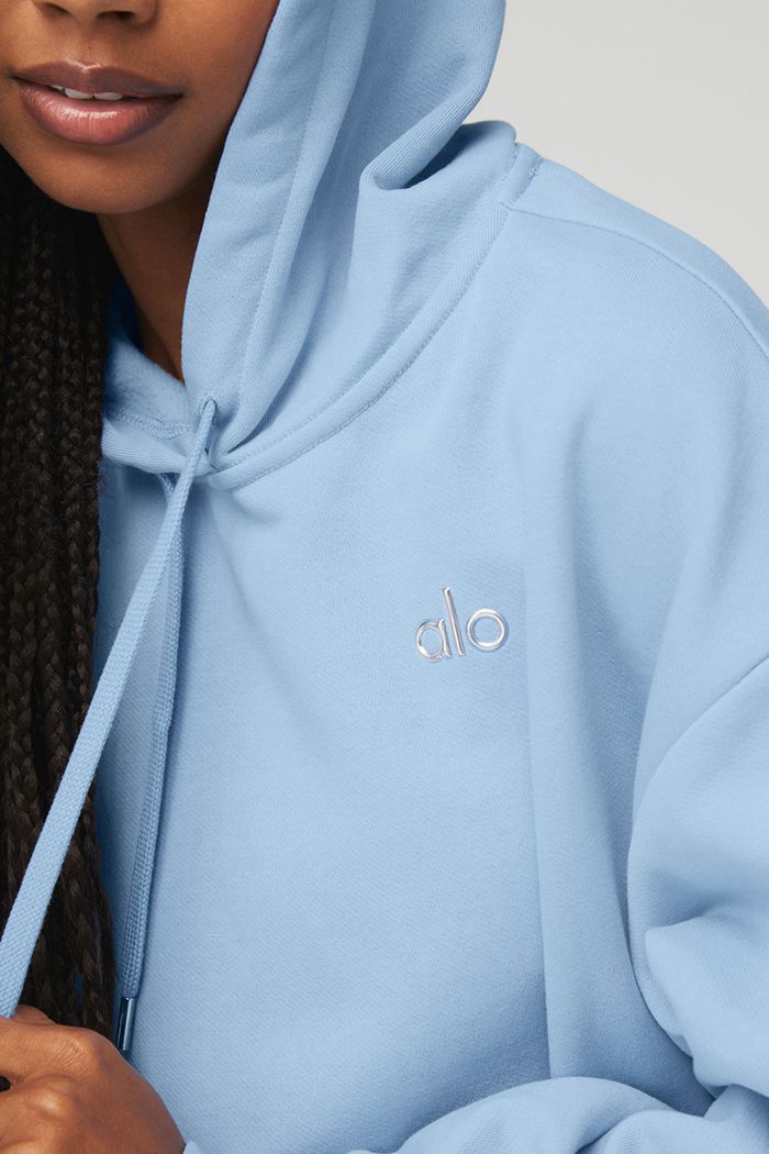 Blue Alo Yoga Accolade Women's Hoodie | 98325DCNE