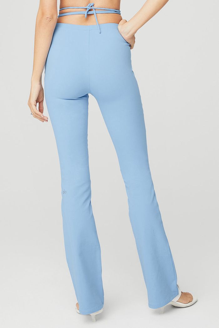 Blue Alo Yoga Airbrush High-Waist Cinch Flare Women's Leggings | 76832UHWE