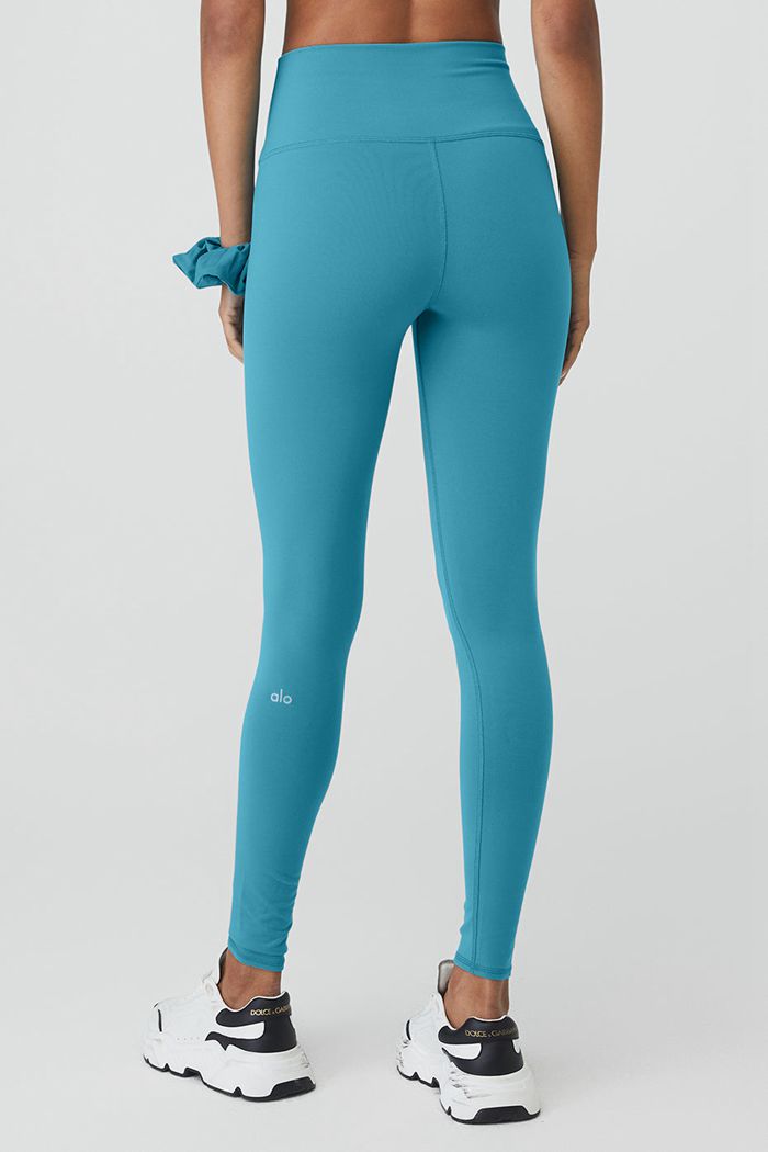 Blue Alo Yoga High-Waist Airbrush Women's Leggings | 94168IOFV