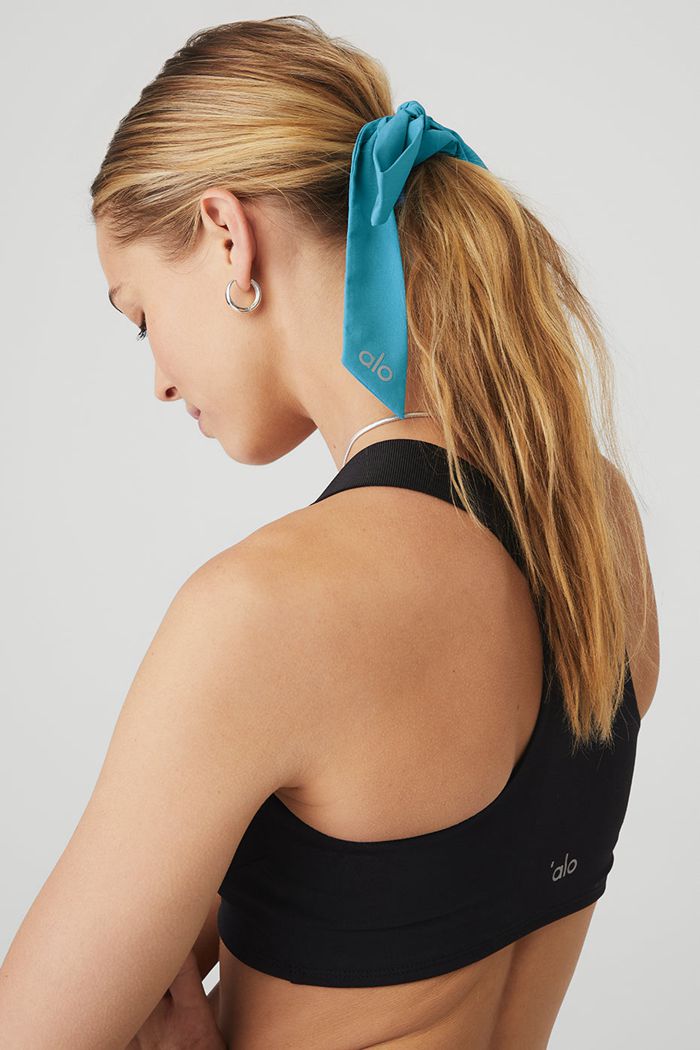 Blue Alo Yoga Love Knots Tie Women's Scrunchie | 97046GZJE