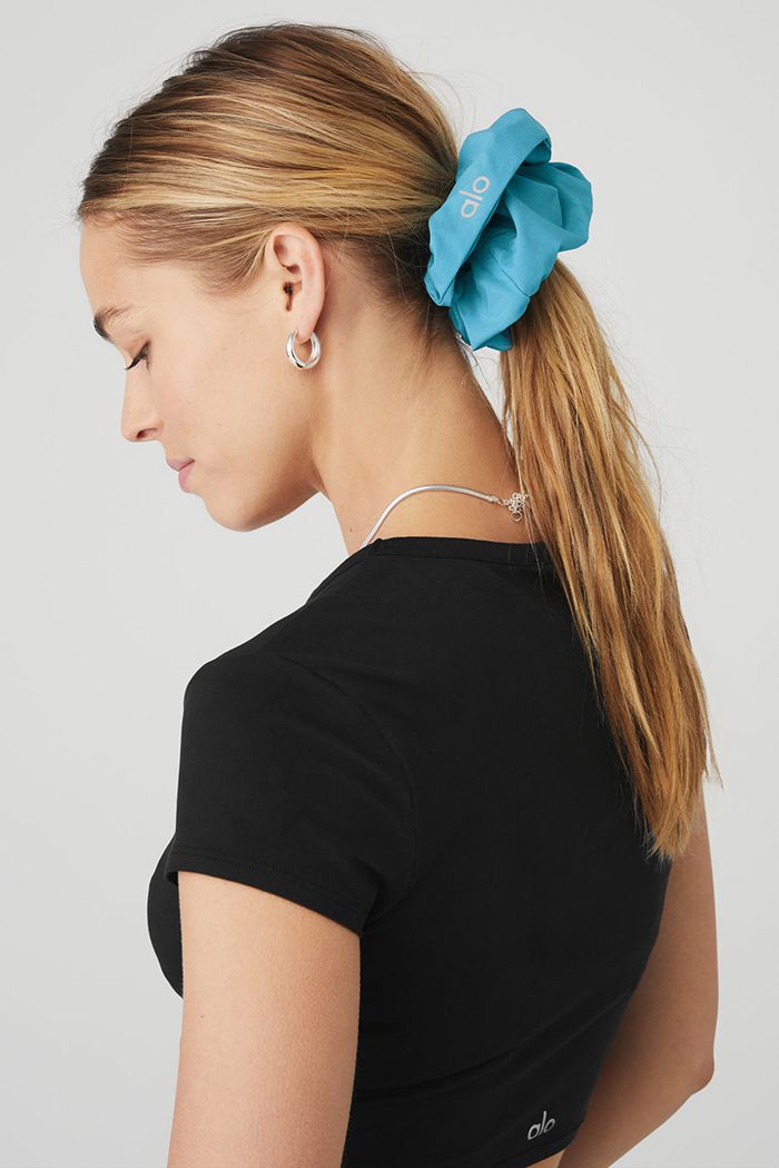 Blue Alo Yoga Oversized Women's Scrunchie | 10689YFKB