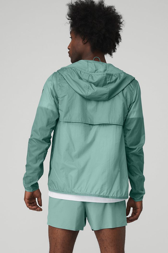 Blue Alo Yoga Repeat Running Men's Jackets | 90682EGUA