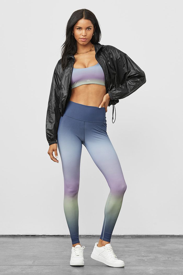 Blue Alo Yoga Vapor High-Waist Gradient Dusk Women's Leggings | 25847HUJW