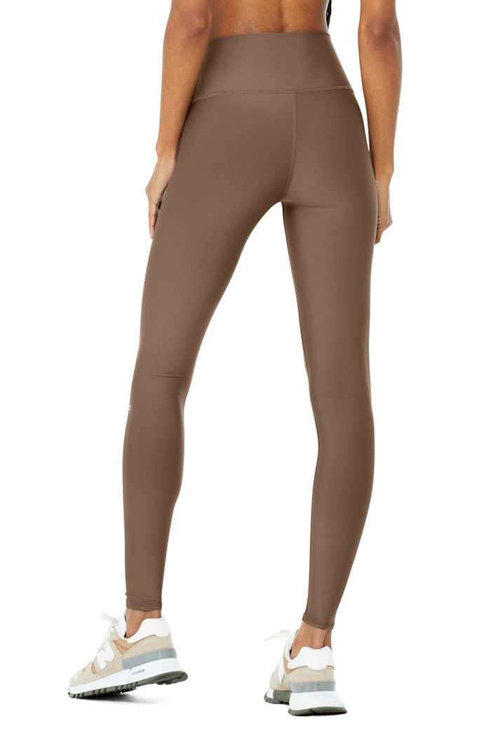 Brown Alo Yoga 7/8 High-Waist Airlift Women's Leggings | 28649ZEWC