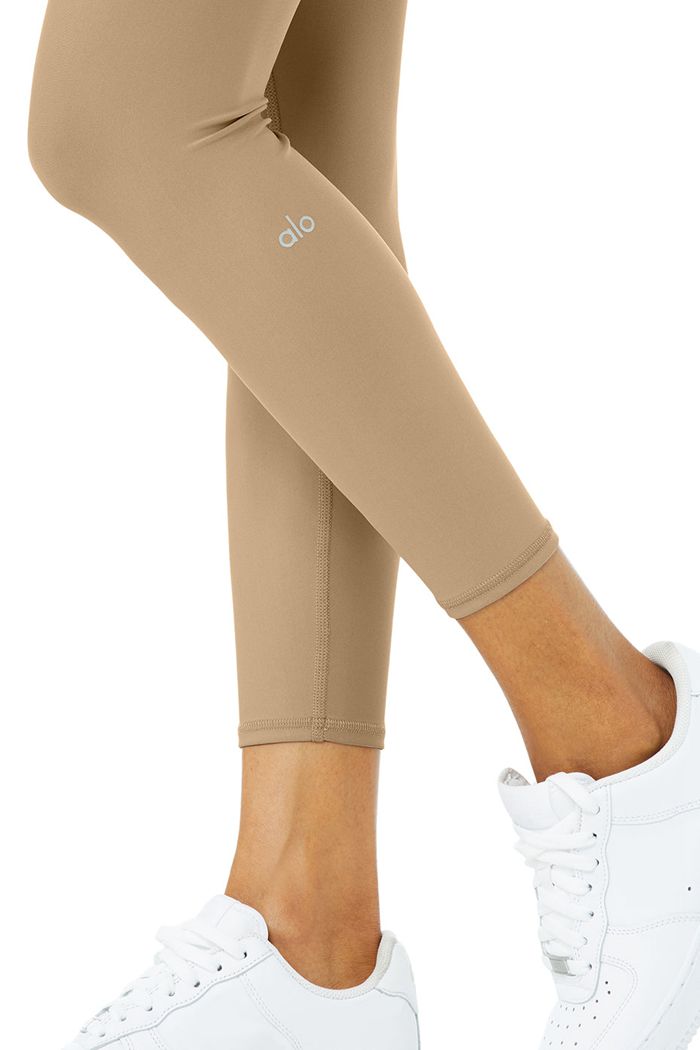 Brown Alo Yoga 7/8 High-Waist Airlift Women's Leggings | 41205OWSM