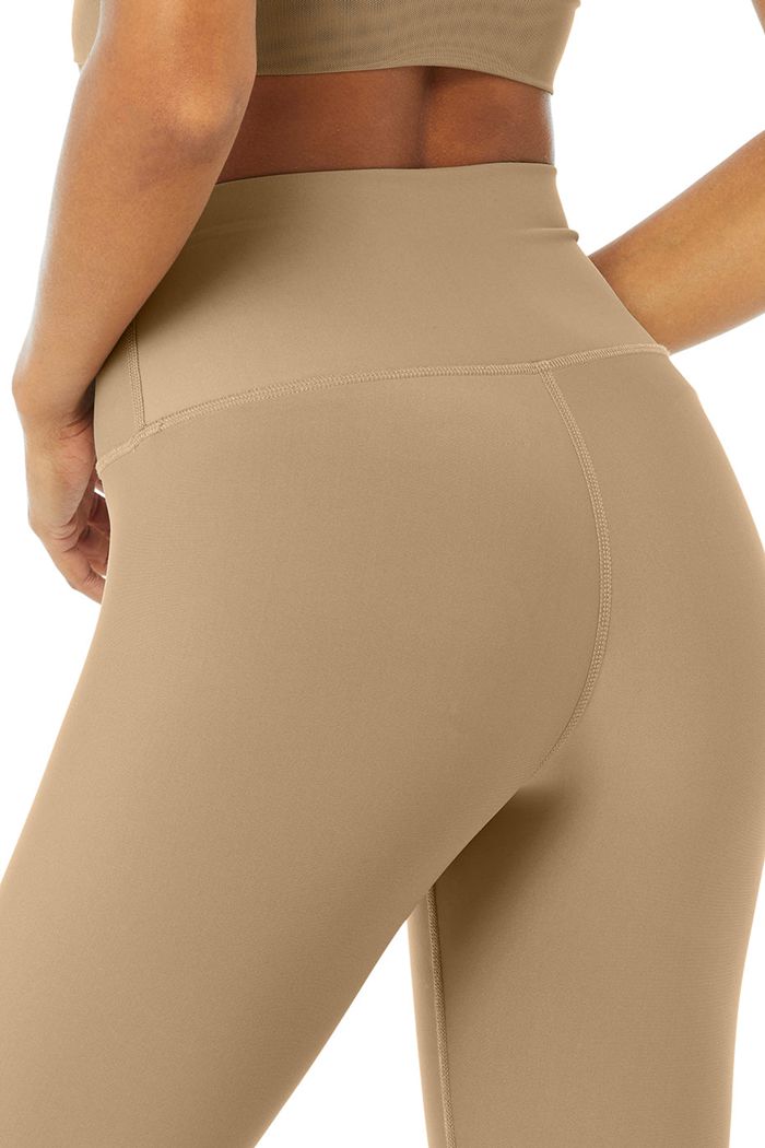 Brown Alo Yoga 7/8 High-Waist Airlift Women's Leggings | 41205OWSM