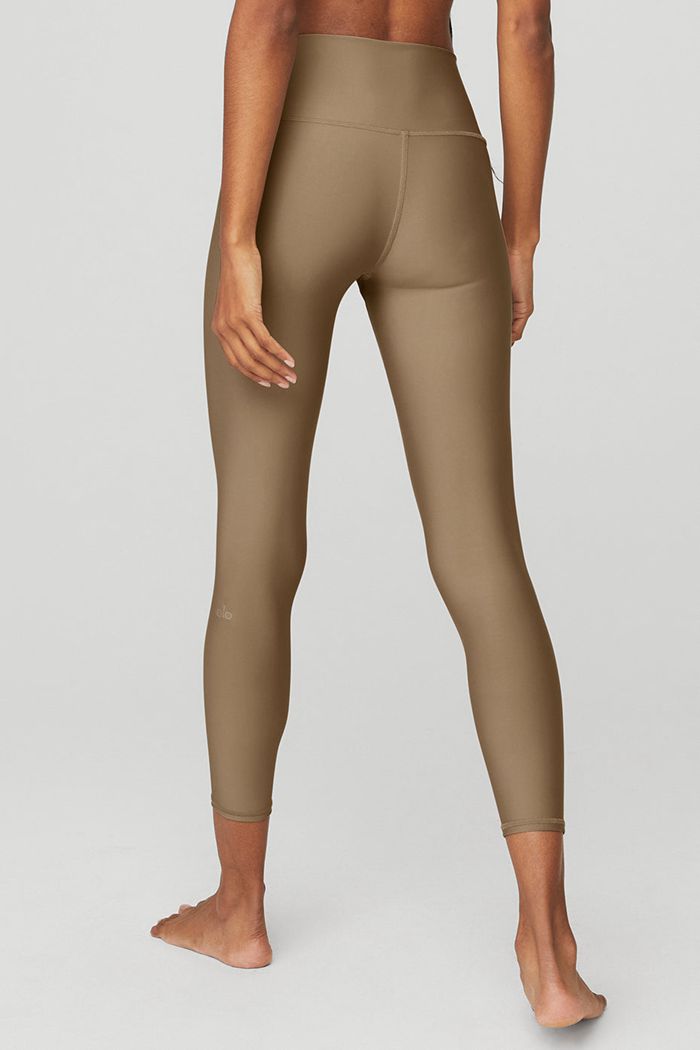 Brown Alo Yoga 7/8 High-Waist Airlift Women's Leggings | 45376MBHG