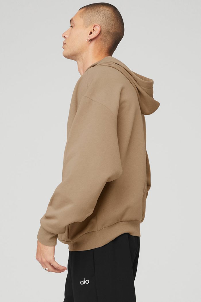 Brown Alo Yoga Accolade Men's Hoodie | 05628CQJB