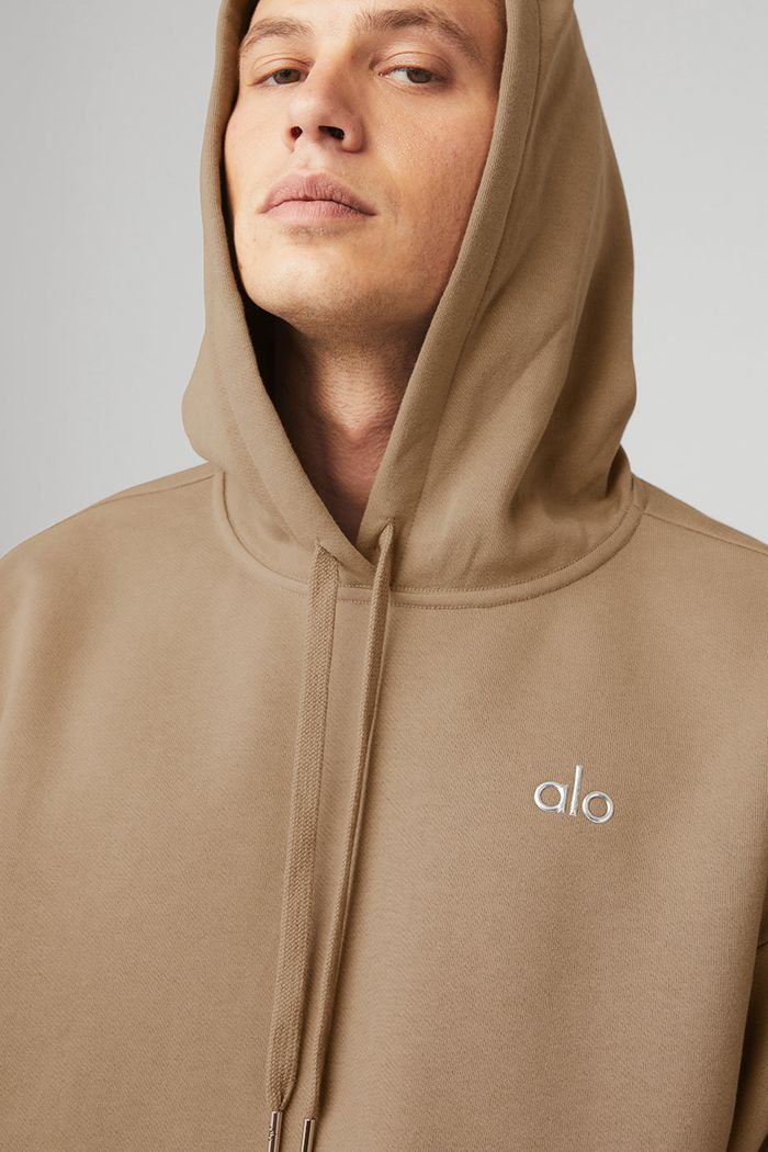 Brown Alo Yoga Accolade Men's Hoodie | 05628CQJB