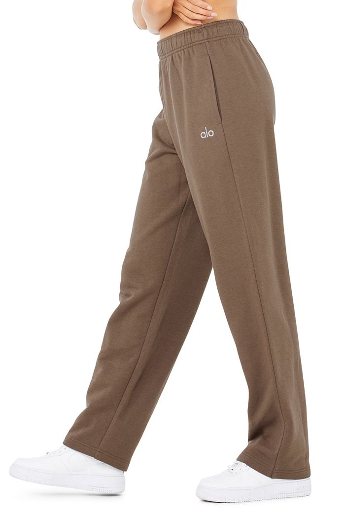 Brown Alo Yoga Accolade Straight Leg Sweat Women's Pants | 09758HXYU