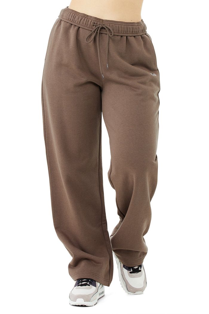 Brown Alo Yoga Accolade Straight Leg Sweat Women's Pants | 09758HXYU