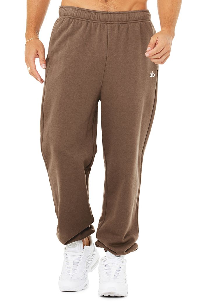 Brown Alo Yoga Accolade Sweat Men\'s Pants | 37925RBUX