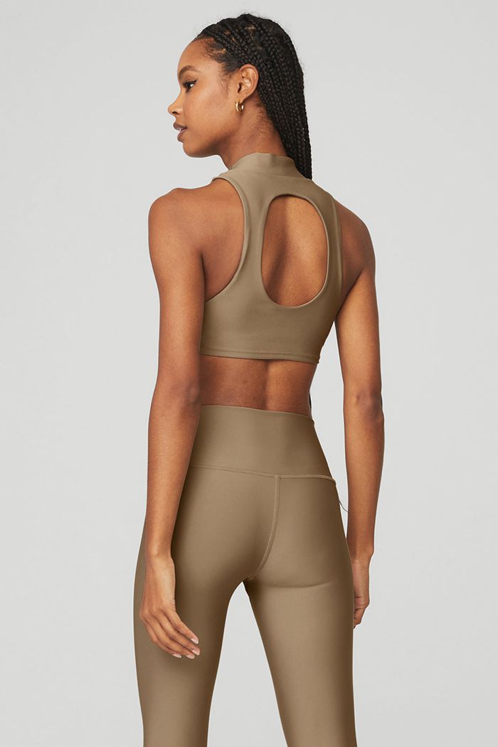 Brown Alo Yoga Airlift Fuse Women's Tank Tops | 61907IWTJ